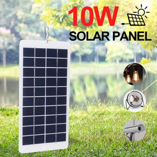 ชาร์จมือถือ แผงโซล่าเซลล์ ชนิดชาร์จมือถือพกพา ไฟโซล่าเซลพกพา สายชาร์จ Android/iOS พัดลม กระบอกปลา แคมป์ ท่องเที่ยว