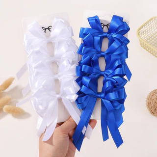 กิ๊บติดผมโบว์เนคไท 2 ชิ้น สีทึบ สำหรับเด็กและสาว