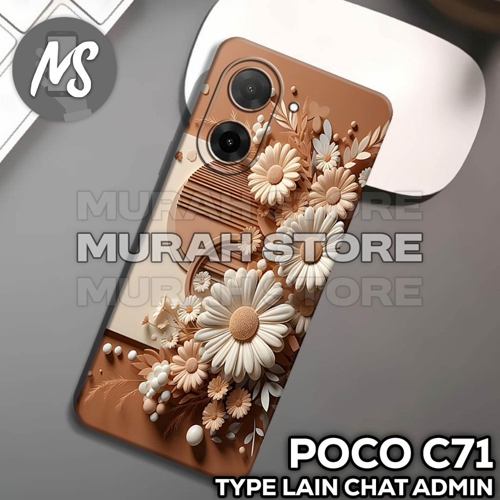 ยาง POCO C71 Softcase /MS35 / FLOWER motif / เคส POCO C71 / เคส POCO C71 / ซิลิโคน