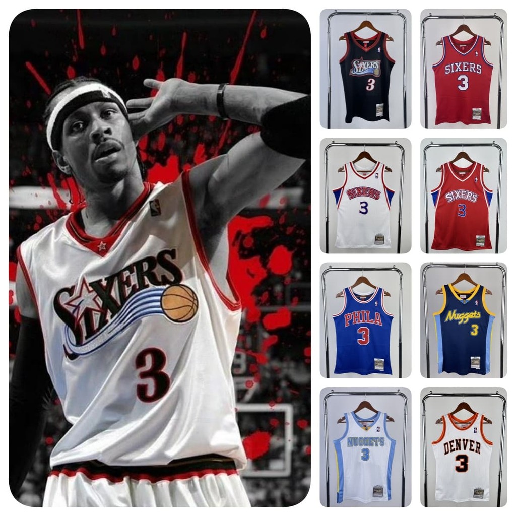 MN Retro Hot-Pressed Iverson Jersey ขุดทีมเบอร์ ชุดบาสเก็ตบอล 15 Antony เสื้อกั๊กกีฬาระบายอากาศแบบแห้งเร็ว