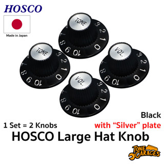 Hosco Black Large Hat Knob with Silver Plate (Tone Set / Vol…