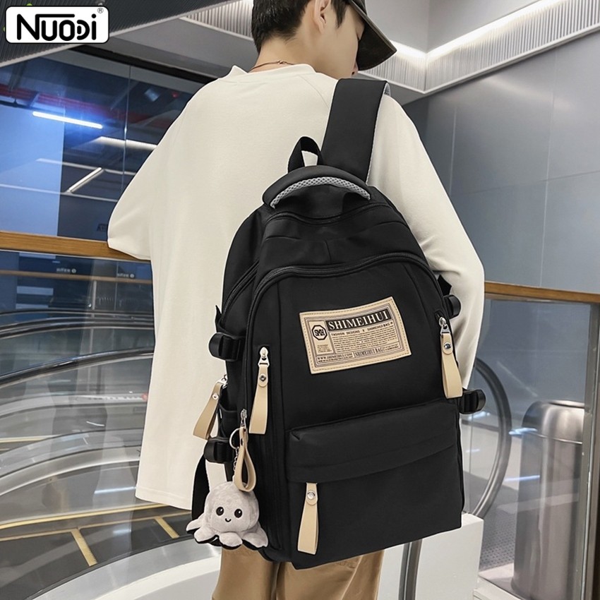 Nuodi กระเป๋าเป้นักเรียนสะพายหลัง กระเป๋าเดินทาง ล้ำสมัย พร้อมช่องใส่ของด้านข้าง เป้ใส่ของ นํ้าหนักเบา ทนทาน ไม่ขาดง่าย