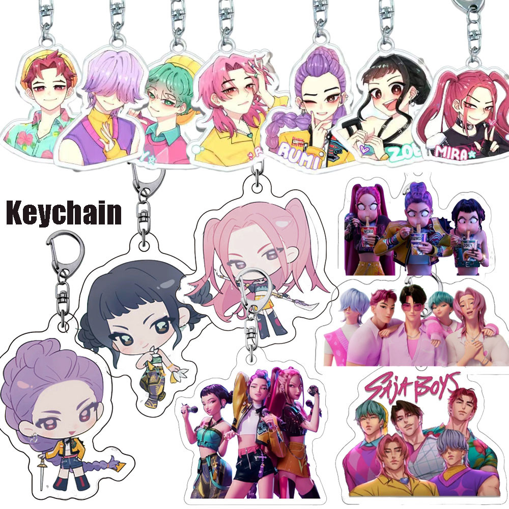 KPop Demon Hunters สติกเกอร์กันน้ํา Jinu Rumi Derpy Tiger พวงกุญแจของเล่น