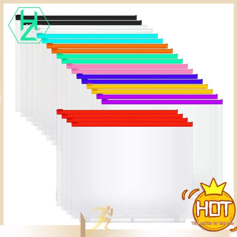 hzhaiyaa3.th40Pcs กันน้ํา 3-แหวน Binder กระเป๋า A4 ขนาดซิป Binder สําหรับ 3-Ring Binder หลวมกระเป๋าก