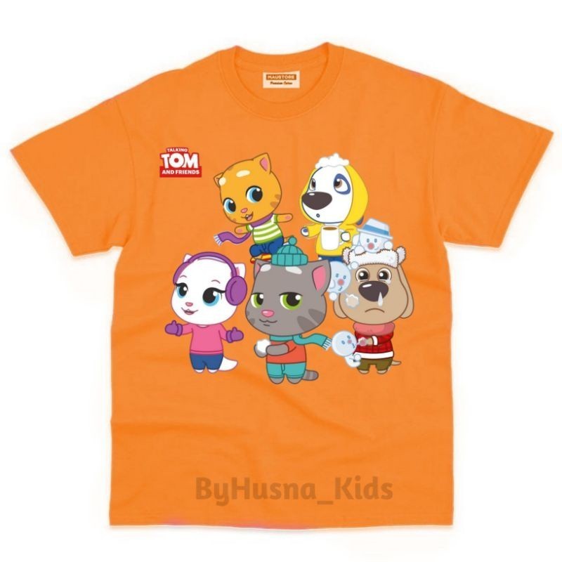 100-150cm เสื้อยืดเด็ก พิมพ์ลาย TALKING TOM HEROES TALKING TOM AND FRIENDS Children's T-shirt พิมพ์ก
