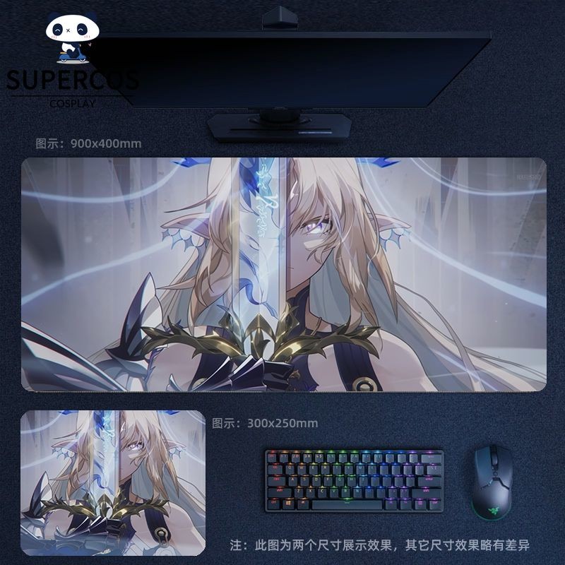 Wuthering Waves Cartthyia Mousepad ขนาดใหญ่สําหรับเล่นเกมลื่น Desp ตารางเสื่อปรับแต่ง