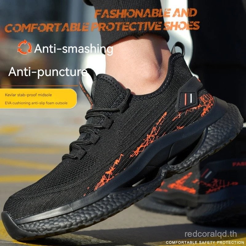 ความปลอดภัยรองเท้าผู้ชายรองเท้าทํางานน้ําหนักเบานุ่มกลางแจ้งเดินป่ารองเท้าผ้าใบจัดส่งฟรีอุตสาหกรรมคว