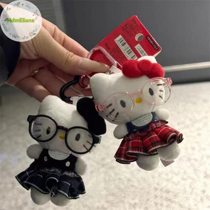 HdmEliana การ์ตูน Plush Sanrio Hello Kitty พวงกุญแจจี้น่ารักตุ๊กตาพวงกุญแจประณีต Creative กระเป๋าเป้สะพายหลังอุปกรณ์ตกแต่งของขวัญ TH