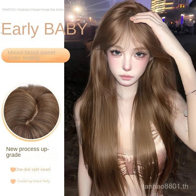 [ทารกรากโบราณ] วิกผมหญิงเต็มอัพเกรดใหม่เพิ่มปริมาณผมจําลองผมมนุษย์ที่มองไม่เห็นไม่มีรอยต่อเต็ม www6ฉ