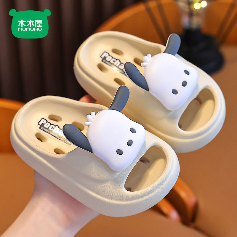 บ้านไม้ Melody รองเท้าแตะเด็กฤดูร้อนรองเท้าแตะสาว Sanrio กันลื่นก้าวบนอึรู้สึกรั่วรองเท้าแตะอาบน้ําแ