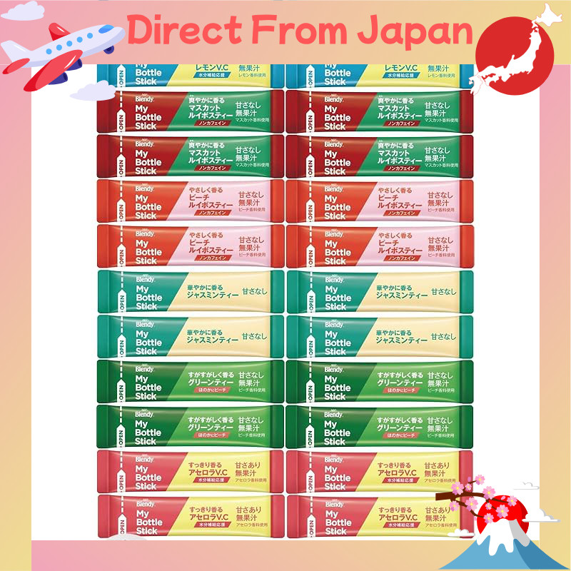 AGF Blendy My Bottle Stick Assorted Set - 24 Sticks (6 Varieties, 4 Sticks Each) / 72 Sticks (6 Vari