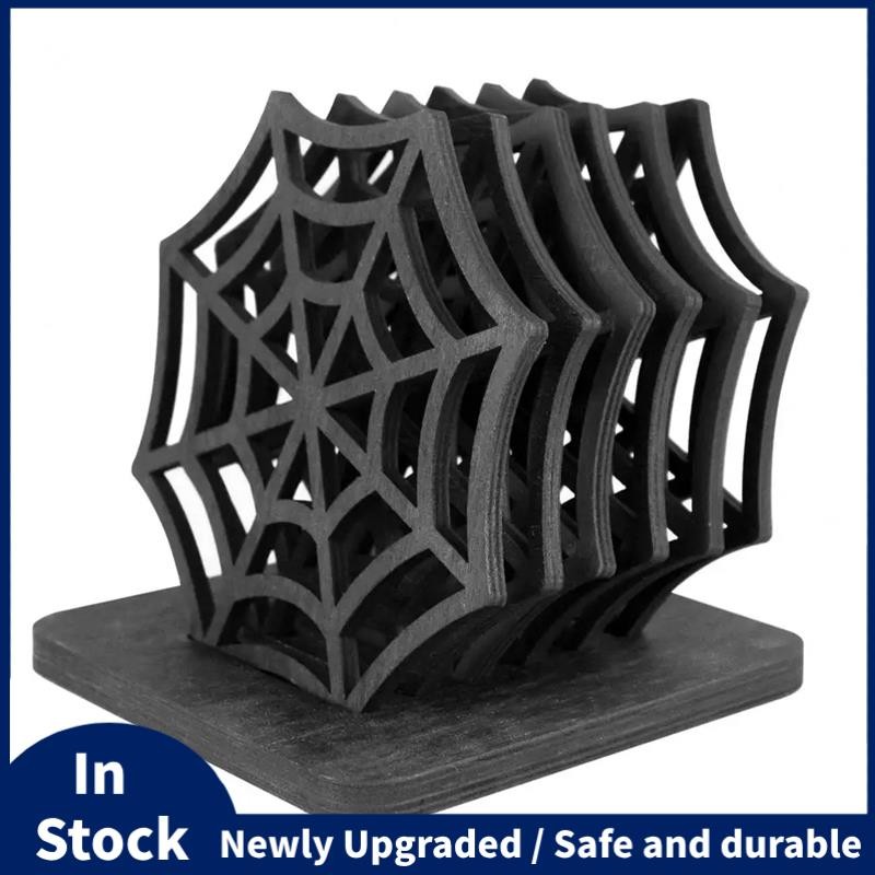 Spider Coaster Table Decor Spooky Spider Web Coasters Festive Halloween Table Placemats สําหรับตกแต่