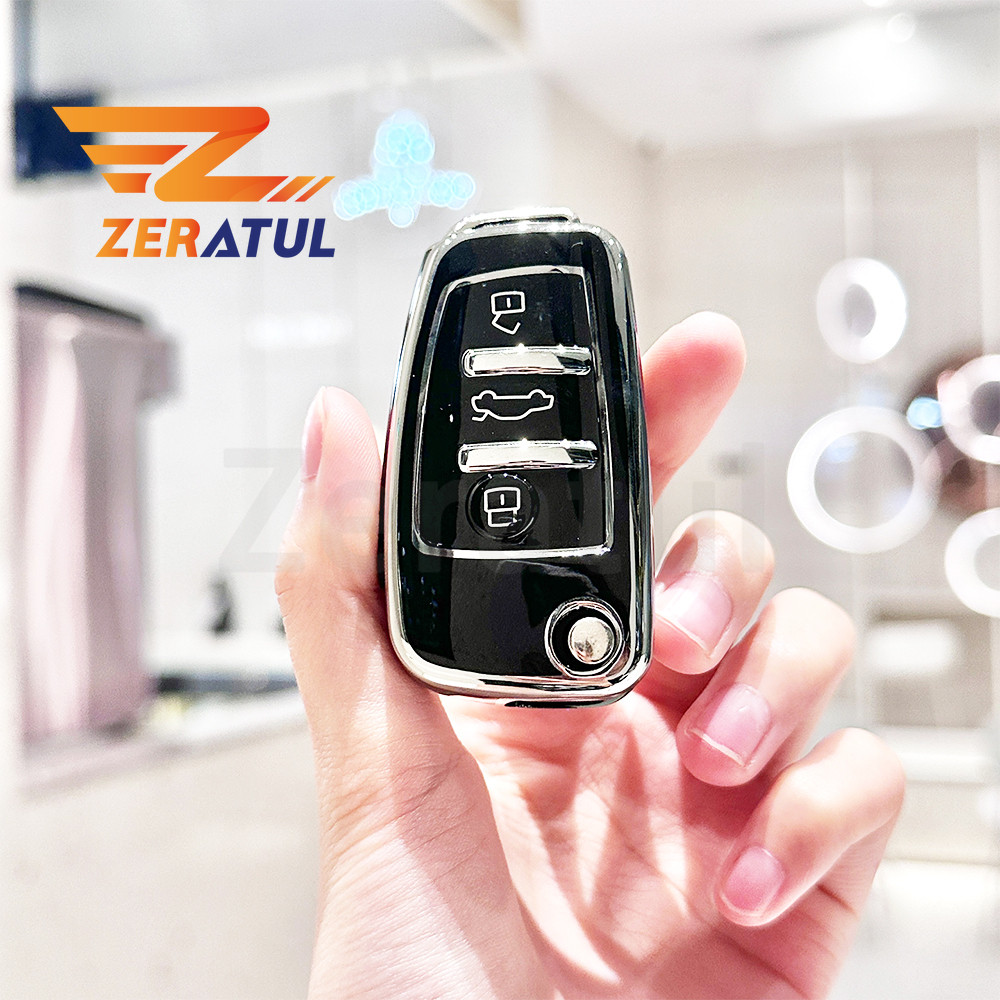 สําหรับ Audi RS3 S1 S3 Q3 Q5 Q7 TT A3 A4 B6 B7 B8 A6 C5 C6 TPU รถ Flip Key กรณี Protector ผู้ถือ Key