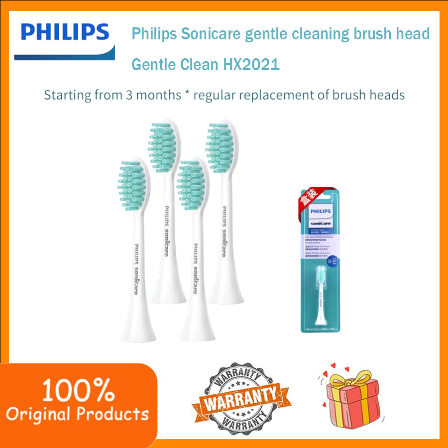Philips Sonicare HX2021 หัวแปรงสีฟันไฟฟ้า HX24 series ทดแทนเหมาะสําหรับหัวแปรงเดิม HX24 series ทั้งหมด ทําความสะอาดหัวแปรงอย่างอ่อนโยน
