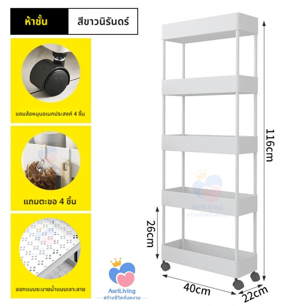 ชั้นวาง 3/4/5ชั้นอเนกประสงค์ ชั้นวางพลาสติก วางในห้องครัส ห้องน้ำ ห้องนอน ขนาด ชั้นวางของสำหรับห้องนั่งเล่น - รูปที่ 3