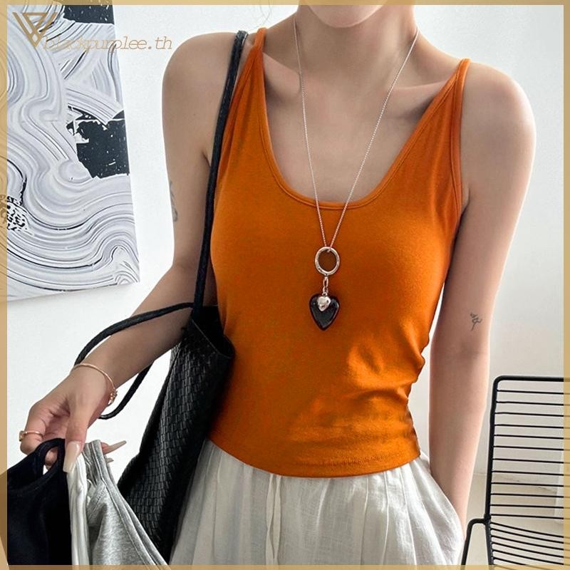 BPW สแล็ต핏 กางเกงยืดกีฬาสีเรียบสำหรับผู้หญิง มาพร้อมสายคล้องคอน่าใช้งาน