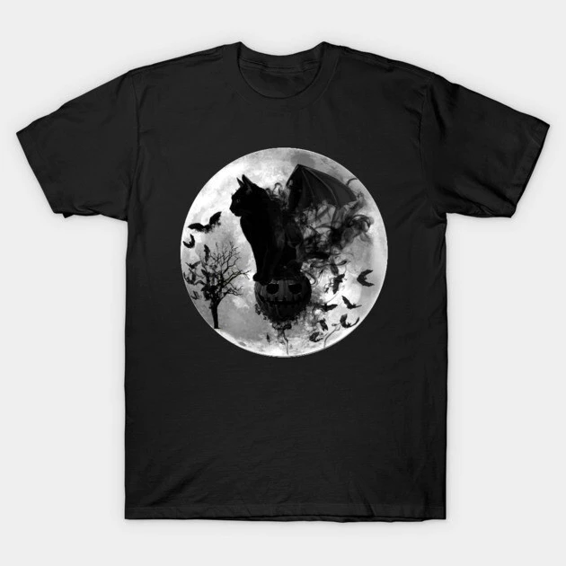 เสื้อยืด Vintage Halloween Batcat