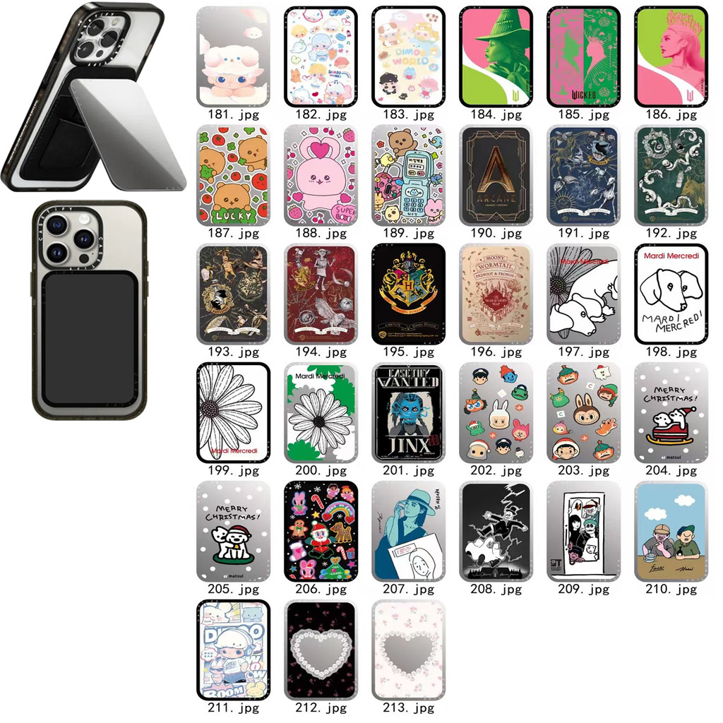 CASETIFY181-213 POP MART DIMOO WORLDWicked Ha Potter Snappy Cardholder Stand Magnetic compatible universal Grip เคสแม่เหล็กกระจก Creative Telescopic พับ Huyen Dinh Grip