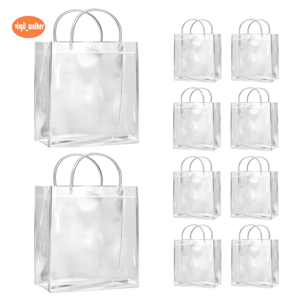 10ชิ้นใสถุงของขวัญจับกันน้ําพีวีซีถุงช้อปปิ้งสําหรับเครื่องประดับลูกอมน้ําหอมของขวัญคริสต์มาสแต่งงาน