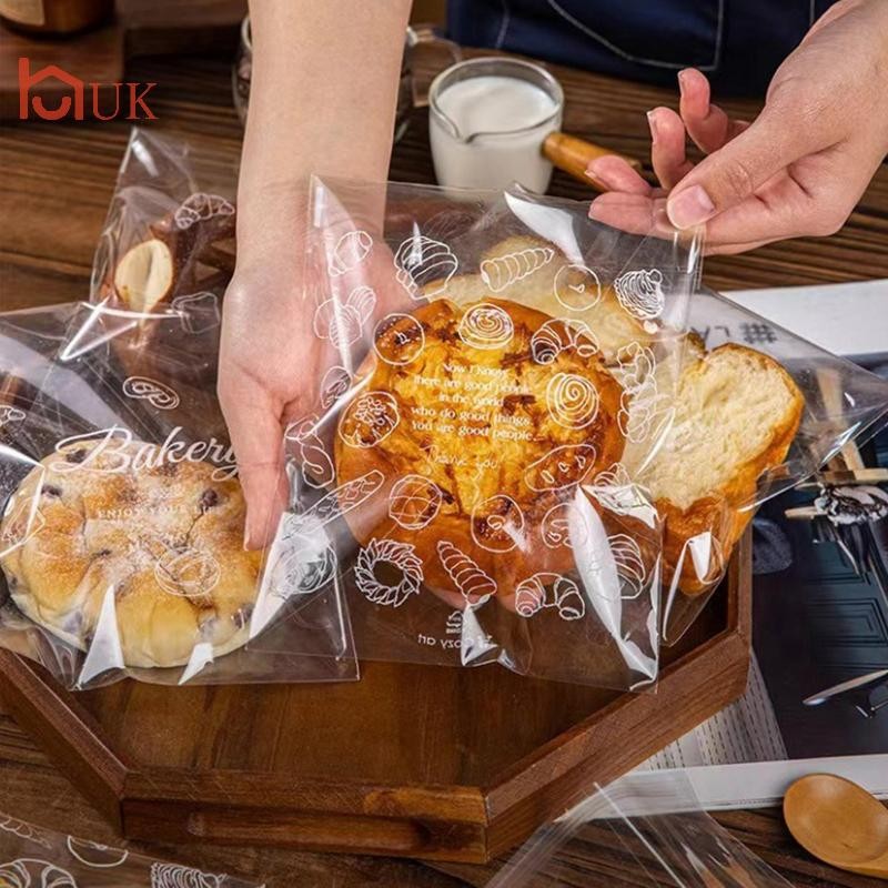 UK Bread Bag Transparent Food Toast Snack Cookies Disposable Doggy Bag Ziplock Bag TH