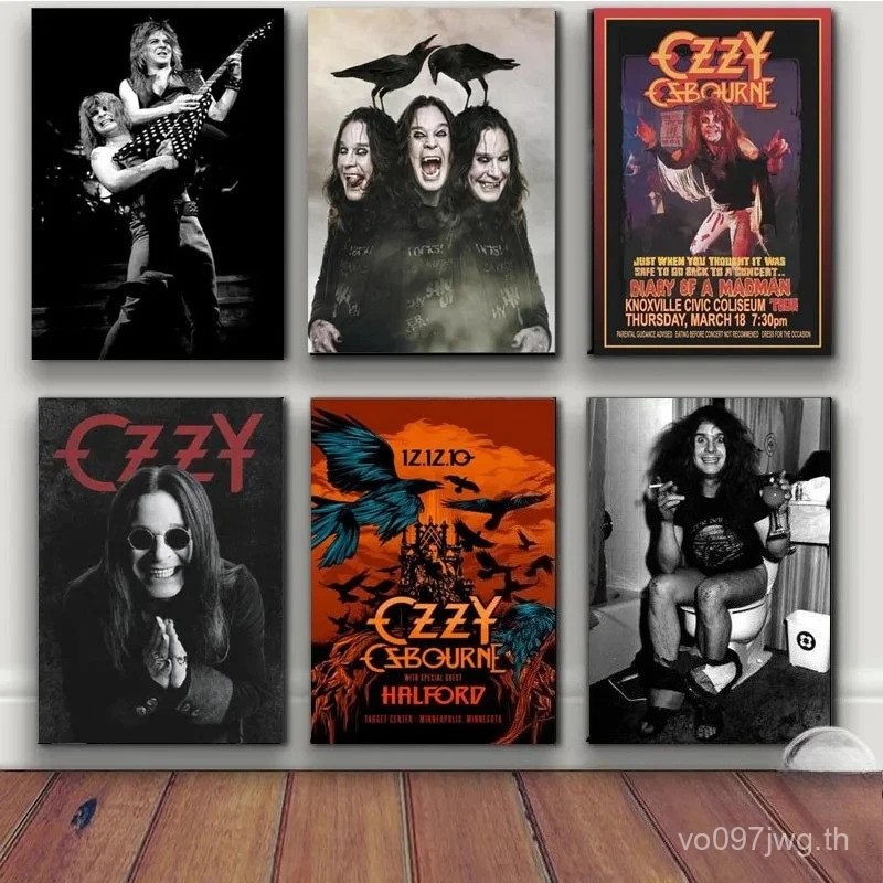 Ozzy Osbourne Band Art ผ้าใบโปสเตอร์ Heavy Metal Band Rock Wall Art ภาพพิมพ์สําหรับห้องนั่งเล่นที่ทั