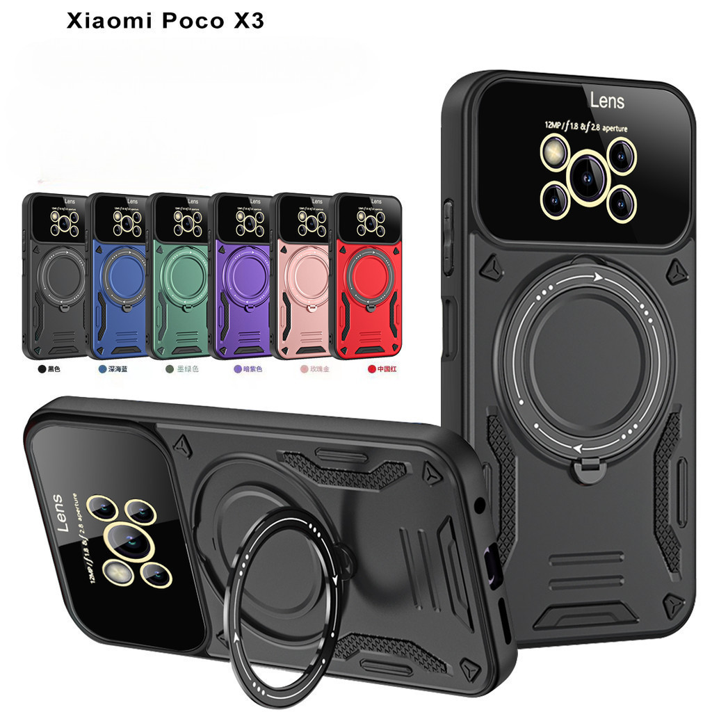 Xiaomi Poco X3 NFC MZB07Z4IN MZB9965IN M2007J20CI POCOX3NFC หมุนแม่เหล็กชาร์จวงเล็บเกราะชุดแบบพกพา h