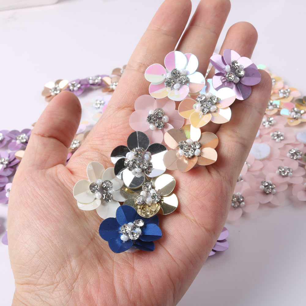 คริสตัล Rhinestone ดอกไม้แพทช์สําหรับเสื้อผ้าเย็บบนเสื้อผ้าเลื่อม Appliques ป้ายลายผ้าสติกเกอร์อุปกรณ์เครื่องแต่งกาย