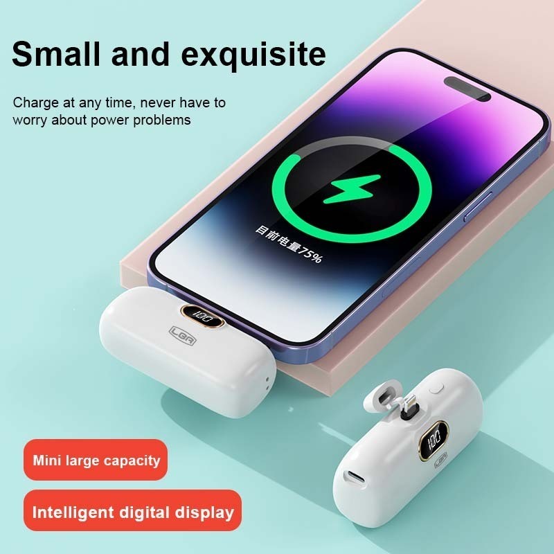 แบตอึด LUOBR P19 Powerbank Mini แบบพกพาประเภท C/L โทรศัพท ์ Powerbank 10000mAh Mini Powerbank quick 