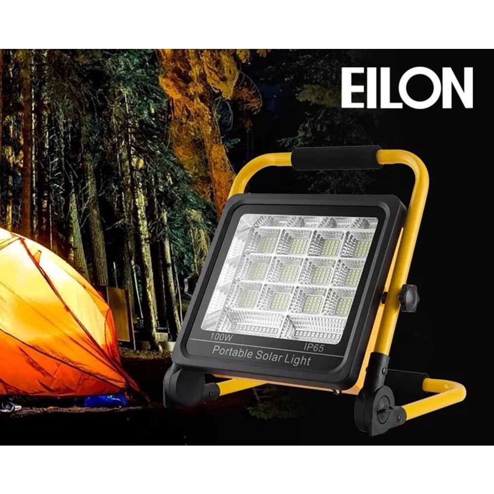AJuShop EILON สปอร์ตไลท์โซล่าร์เซลล์แบบพกพา พับได้ 100W รุ่น GY-YTH-TGD-A-100W แสงสีขาว+แฟลช **ถูกมา