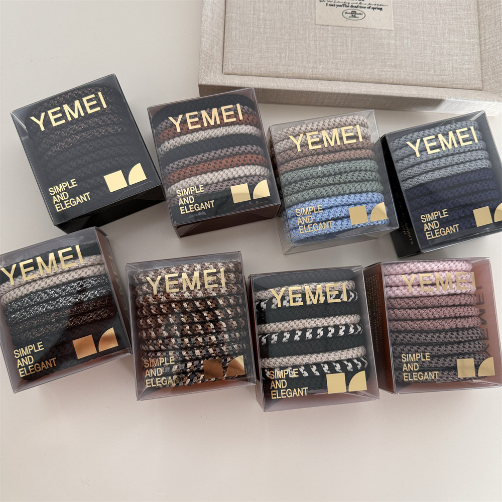 Hululu/10 ชิ้นทุกวัน All-Match แหวนผมยืดหยุ่นสูง Basic ยางรัด Bold Head เชือกผมหางม้าสูงเชือกผม Headdress