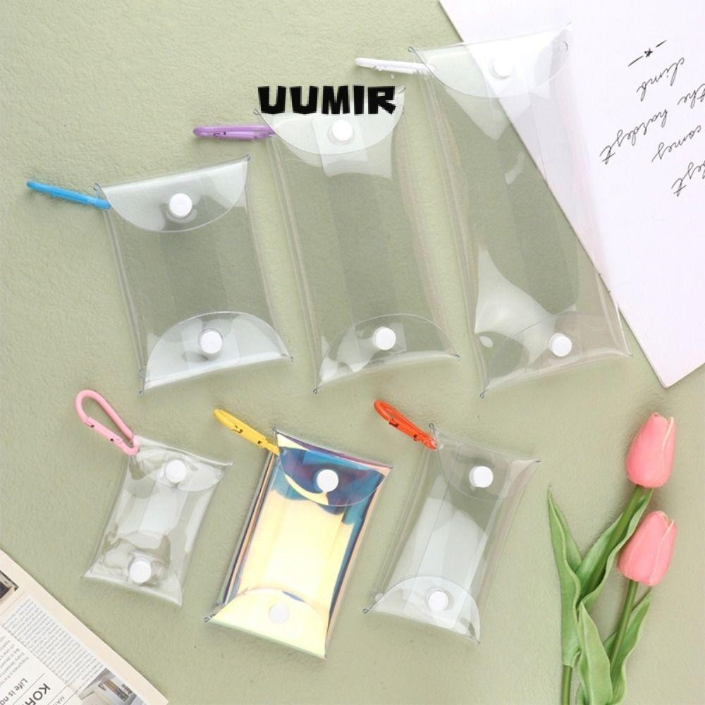 UUMIR Zero Wallet, Transparent with Buckle Coin Purse, Style Waterproof PVC Multi-size Storage Bag Toy Doll