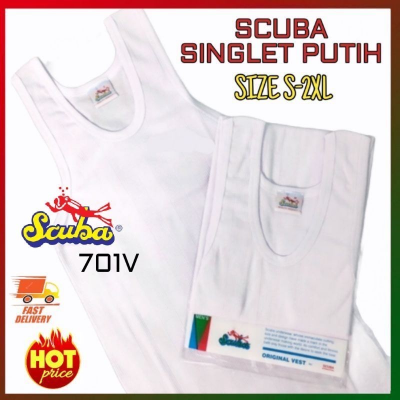 SINGLET SCUBA 701V ผู้ชาย สีขาว