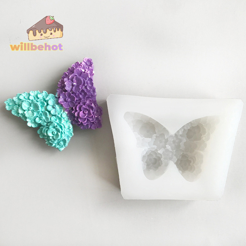 [WillbehotT] แม่พิมพ์ซิลิโคนผีเสื้อผีเสื้อยิปซั่มคอนกรีต Mould DIY ตกแต่งบ้านเรซินแม่พิมพ์ Casg Mould [ใหม่]