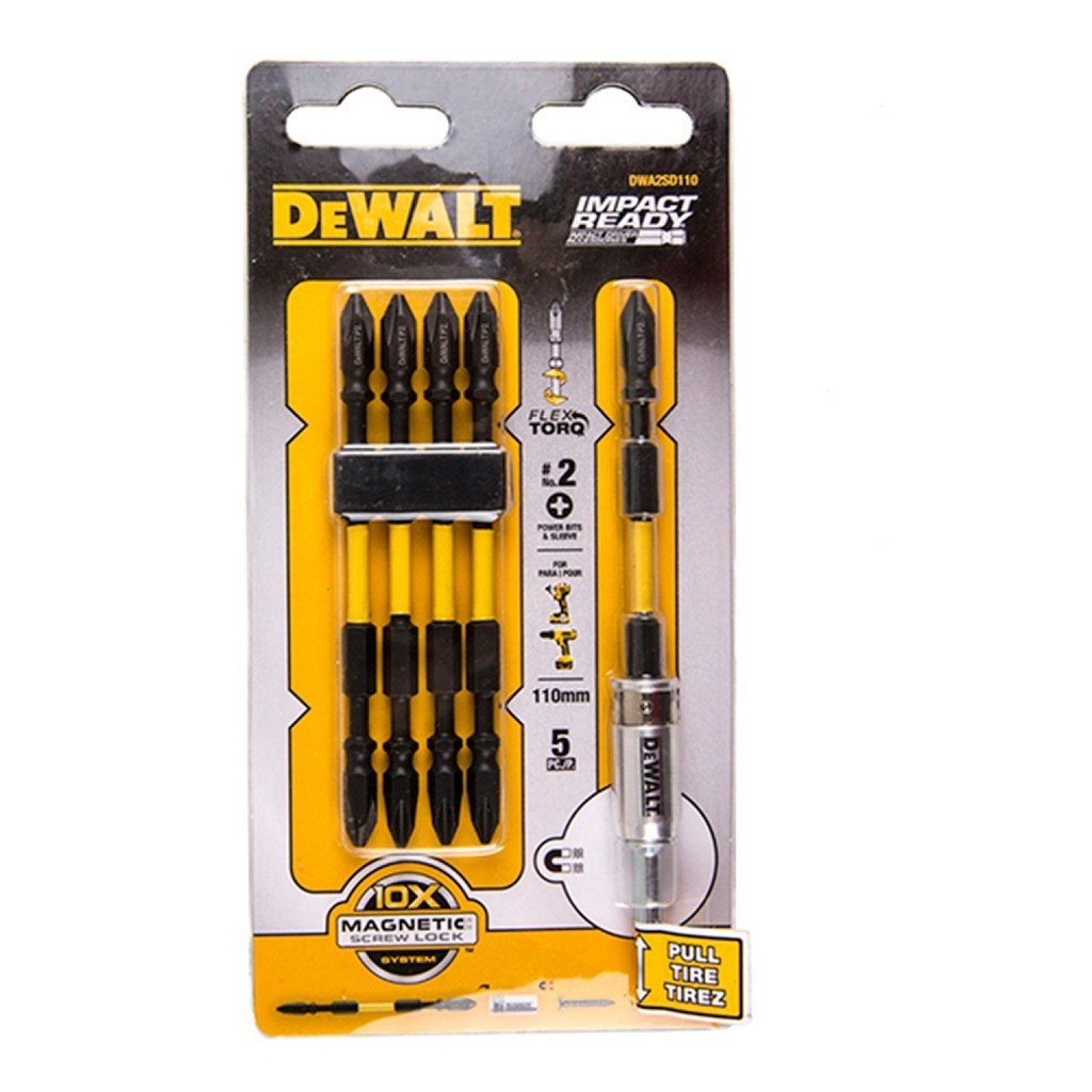 AJuShop DEWALT ชุดดอกไขควง 110 มม. PH2 รุ่น DWA2SD110 (5 ชิ้น)  **ถูกมาก