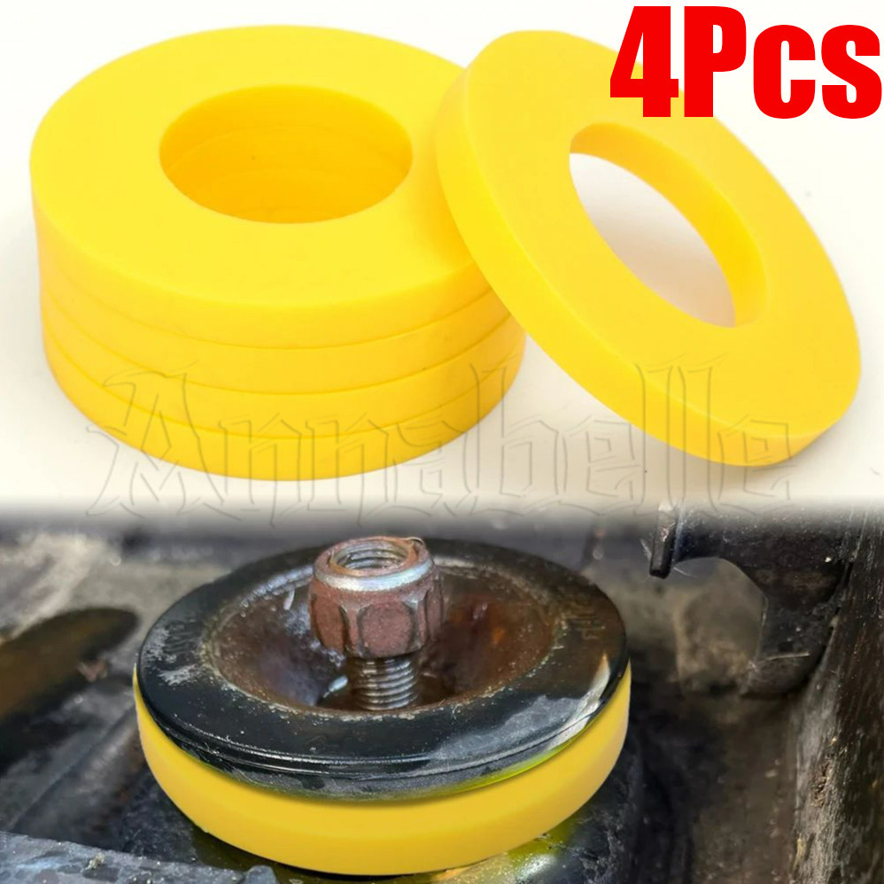 4 ชิ้นรถฝากระโปรงหน้า Strut แหวนยางด้านบน - ตัวป้องกันบูชอัตโนมัติ - Tower Gaps Suspension ยาง Bushing - ปะเก็นโช้คอัพสากล - แผ่น Silencer ยาง Bushing Dampers
