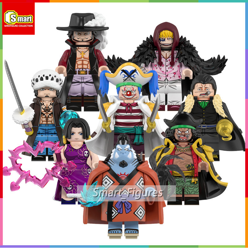 One Piece Series Minifigures Luffy Mihawk กฎหมายจระเข้ Jinbe Hancock Building Blocks DIY ของเล่นเด็กของขวัญเด็ก
