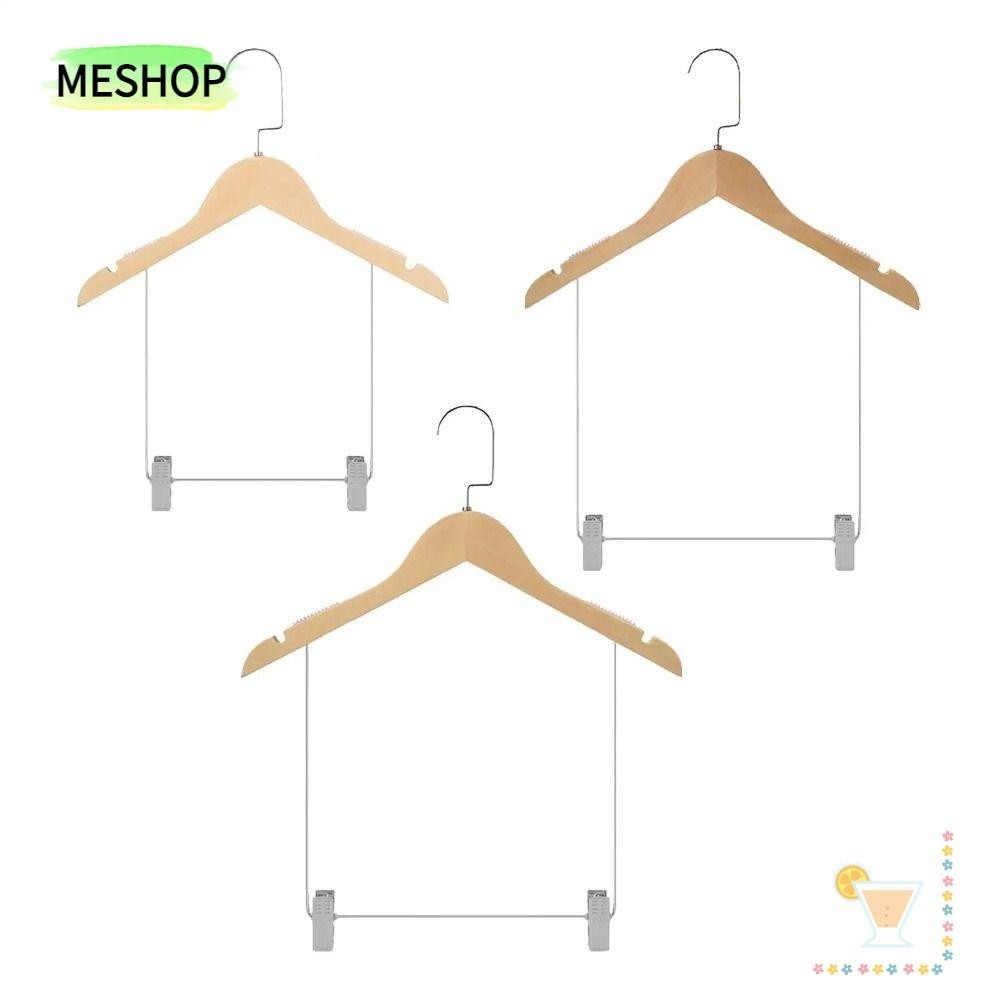 ฉัน ไม้แขวนสูทไม้,ไม้แขวนหนีบกางเกงออแกไนเซอร์ไม้แขวนเสื้อสูทไม้เนื้อแข็ง,ประหยัดพื้นที่ปรับคลิปโลหะตู้เสื้อผ้าเสื้อผ้าเสื้อผ้าชั้นแขวนบ