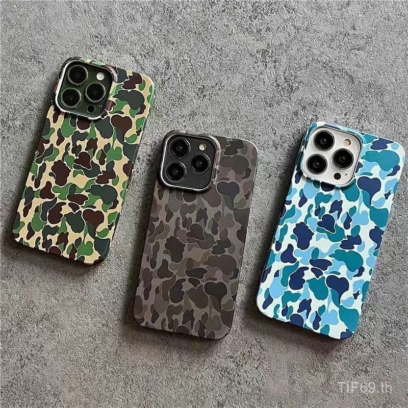 สีเรียบง่ายบุคลิกภาพลายพรางเคสโทรศัพท์มือถือแอปเปิ้ลกันกระแทกเคสแข็งสำหรับ iPhone 14PROMAX 12pro XR XS 15 11 12 13 PROMAX xsmax 11 15 14 13 Pro เคสป้องกันแอปเปิ้ล7plus 8PLUS auxl