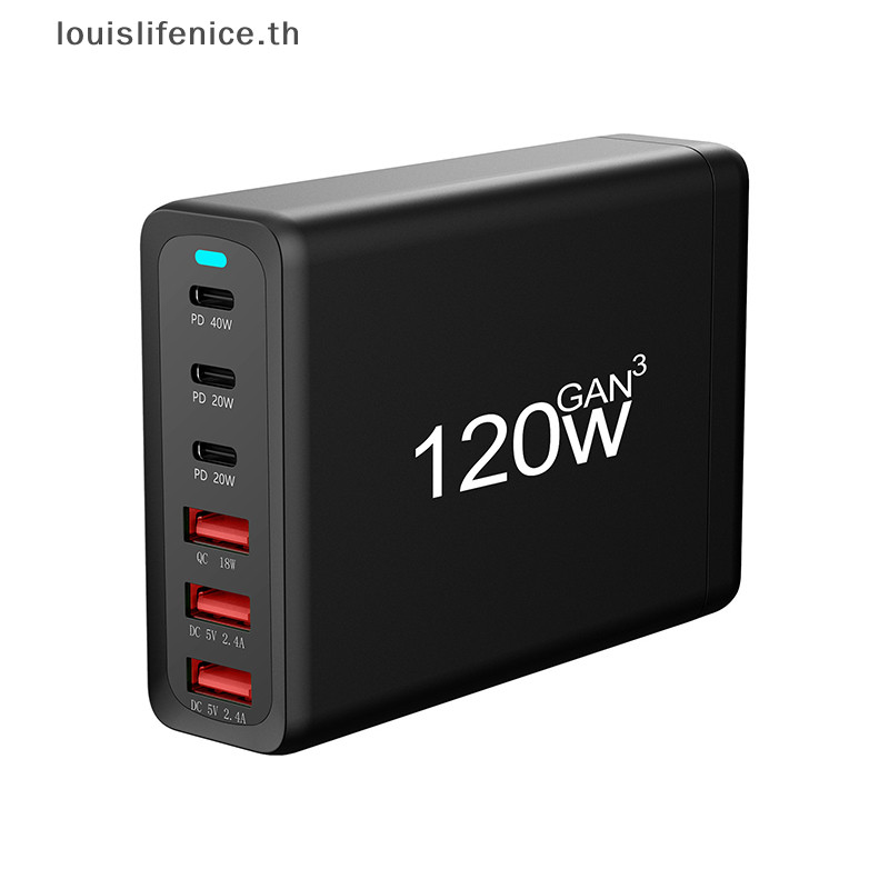 Lnth 120W 200W GaN Charger 6 พอร์ต USB Type C PD Charger Quick Charge 3.0 USB Type C Quick Charger โ