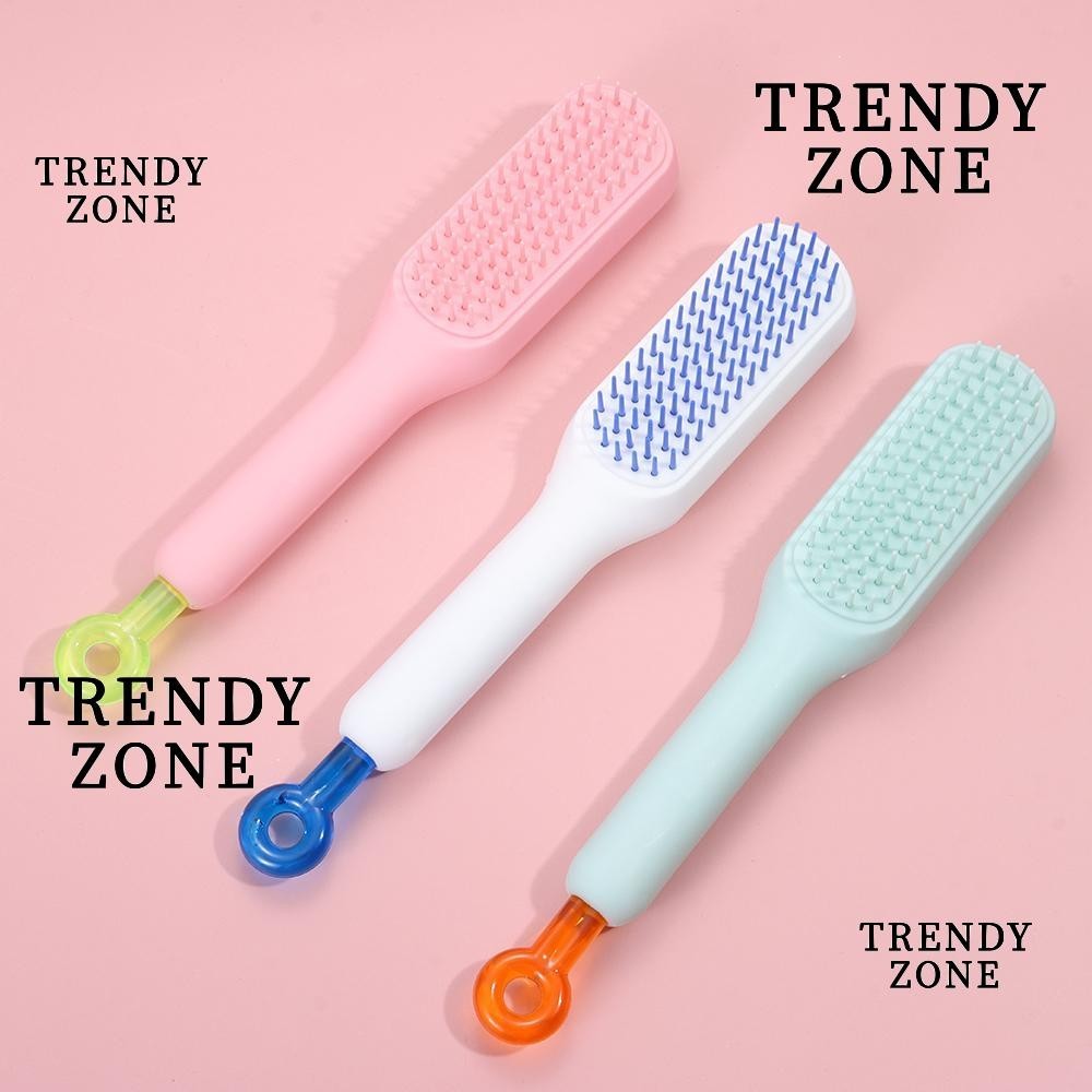 Trendyzone Magic Retractable หวี, Anti-static ABS Self Cleaning หวีผม, ของขวัญทําความสะอาดด้วยตนเอง Smoothing Hairdressing Hairstyling เครื่องมือ