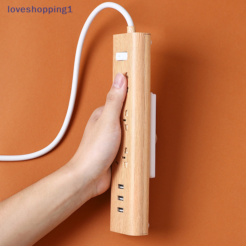 Loveshopping ติดผนัง Plug Fixer สติกเกอร์ Punch-free Home Self-Adhesive Socket Fixer Cable Wire Organizer Seamless Power Strip Holder TH