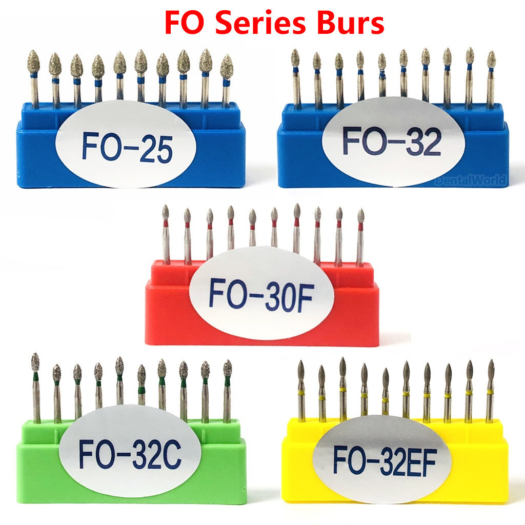 【dentalhome】 10 ชิ ้ น/Box FO Series Dental Diamond Burs FG 1.6มม