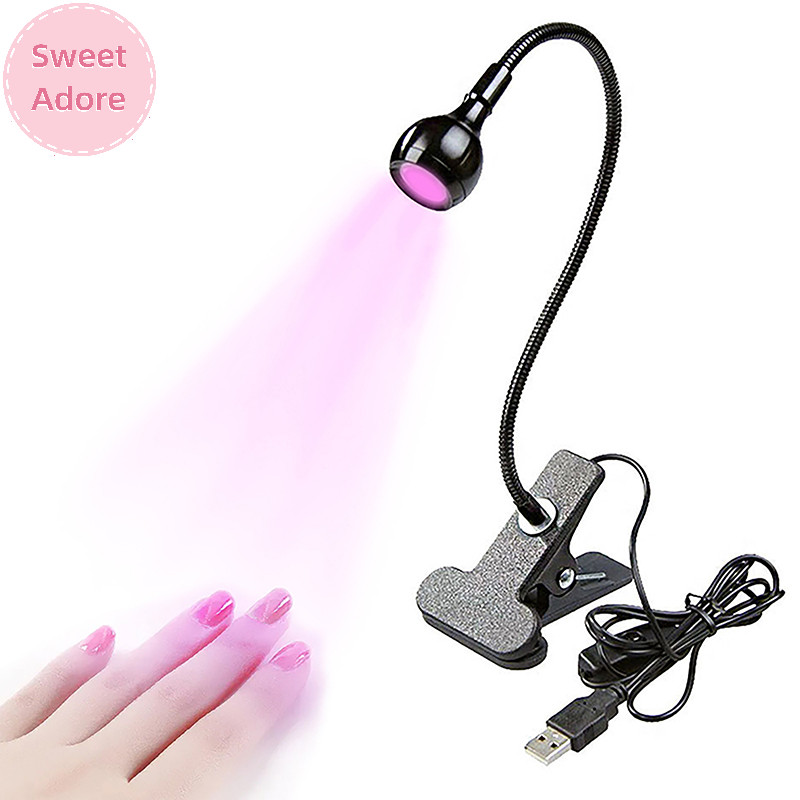 Sweetadore โคมไฟเล็บ Led ยืดหยุ่น Gooseneck โคมไฟ Quicky แห้งเล็บเครื่องเป่าเจล Polish Curing Light สําหรับเล็บเจลคลิปโคมไฟ TH