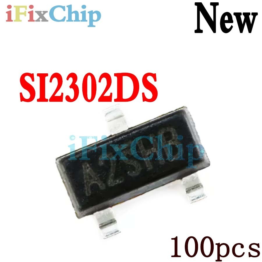 วงจรรวม SOT SMD SI2302DS SOT-23 SI2302 A2SHB SOT23 2.5A 20V 100 ชิ้น