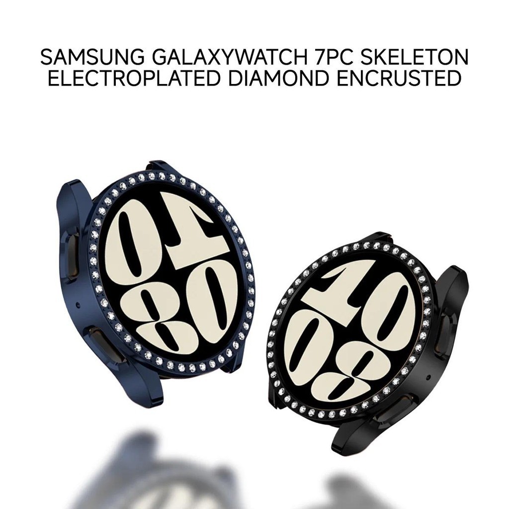 Diamond Bling สําหรับ Samsung Galaxy Watch 7 40 มม.44 มม.Hollow Electroplate Protector สําหรับ Galaxy Watch 6 44/40 มม.PC กันชน - รูปที่ 4