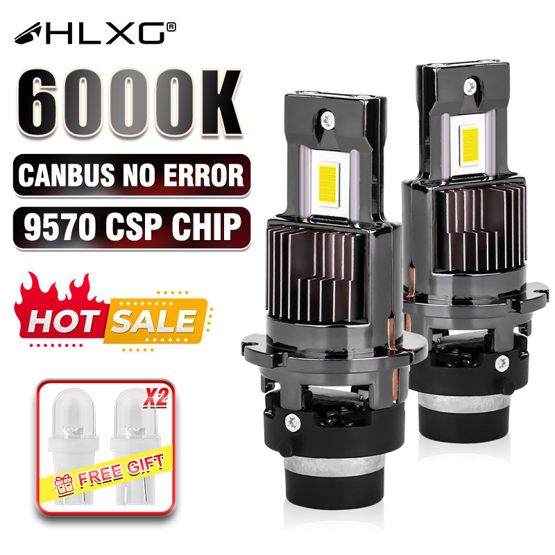 Hlxg D2S D4S D2R D4R LED ไฟหน้าหลอดไฟ Canbus HID D1S D3S D5S D8S LED D1R D3R Xenon Turbo รถหมอกโคมไฟสูงต่ํา 12V 24V