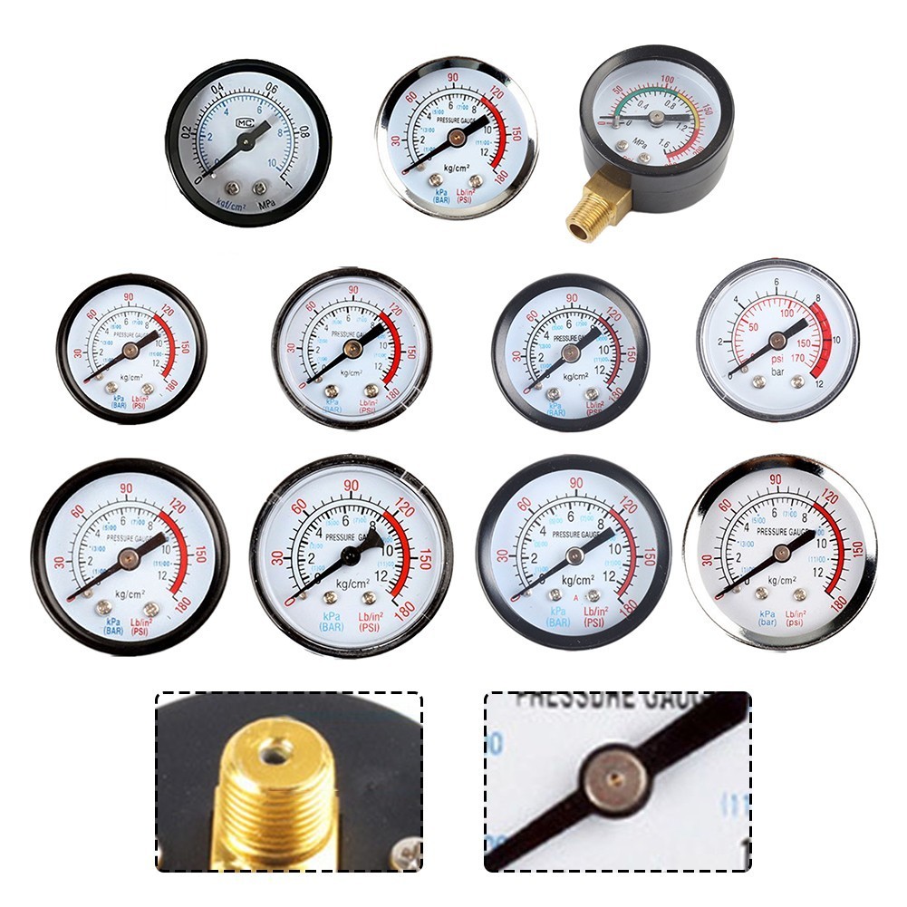 【AMZ】Pressure Gauge Plastic Case Plastic Copper Pure Copper Thread Gas Water Fuel