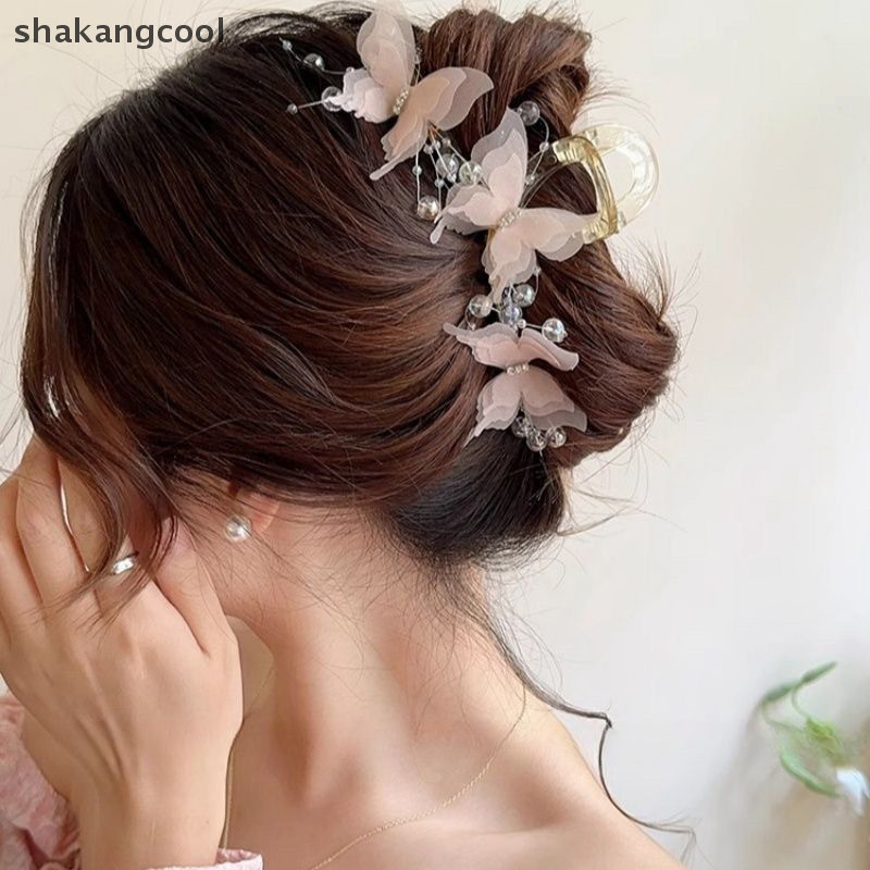 Sgl กรงเล็บผมผีเสื้อกลับกิ๊บติดผมฉลามสําหรับผู้หญิงน่ารักหวาน Elegant Hairpins อุปกรณ์เสริมผม SGL