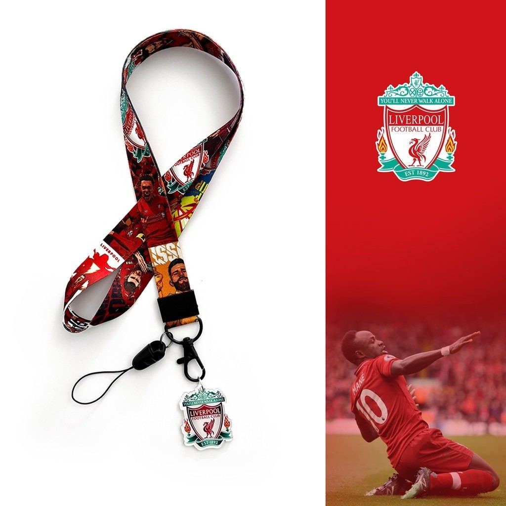 Y&P| สายคล้องคอ Liverpool F.C. ฟุตบอล ผู้ถือบัตรนักเรียน ป้องกันการสูญเสีย สายคล้องคอโทรศัพท์มือถือ