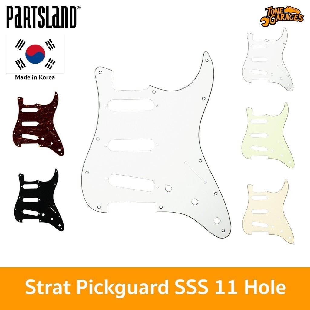 Partsland Strat Pickguard SSS 11 Hole 3 Ply ปิ๊กการ์ด หลายสี